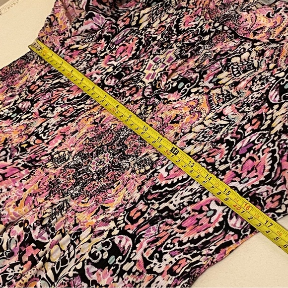 Floral & Ivy Pleated Top Blouse Multicolor Size M 70's Flower Flowy Hippie Boho - Picture 10 of 12